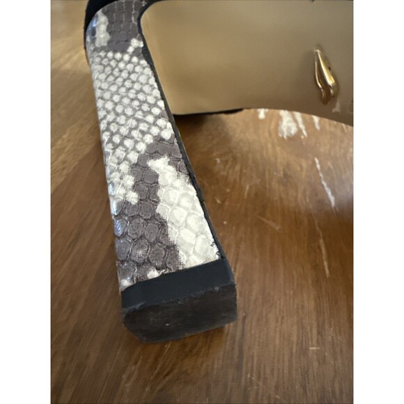 Diane Von Furstenberg Mary Jane Platforms Sz 10 Black Suede Python Pattern Heels - Picture 10 of 12